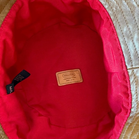 Vintage Coach Bucket Hat Plaid Print Leather Trim Size S-M - Picture 5 of 8